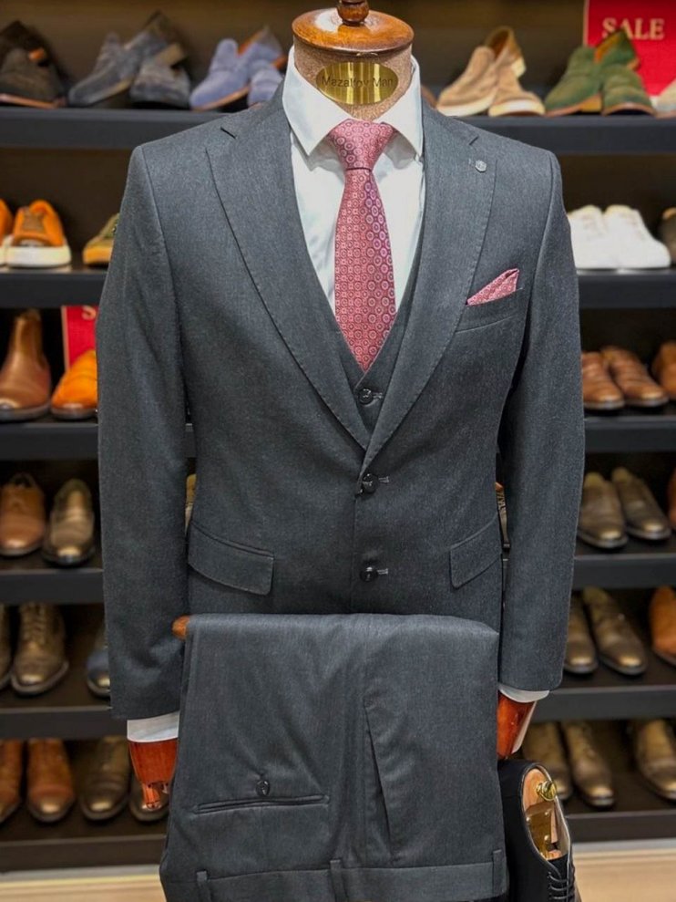 Костюм MAZALTOVMAN премиум 3-ка Серый фактурный