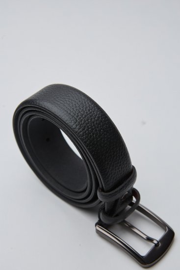 Мужской ремень черный текстурный