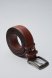 Мужской ремень коричневый гладкий в строчку
