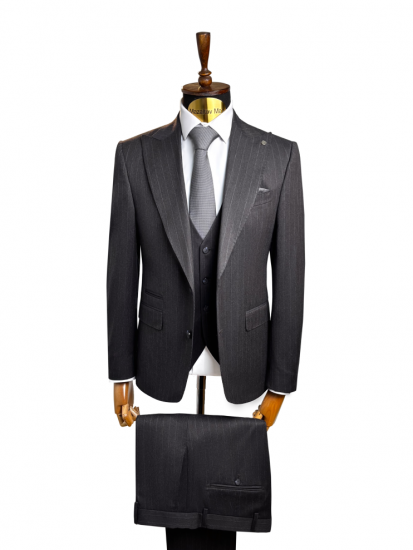 Костюм MAZALTOVMAN 3-ка премиум Темно-бордовый в полоску