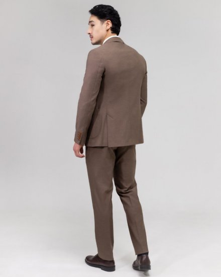 Молодежный костюм 2-ка Mazaltovman коричневый из фактурной ткани