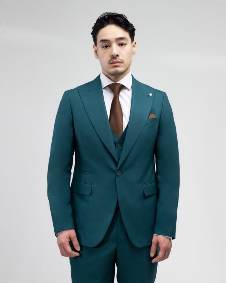 Стильный костюм-тройка MAZALTOVMAN зеленый