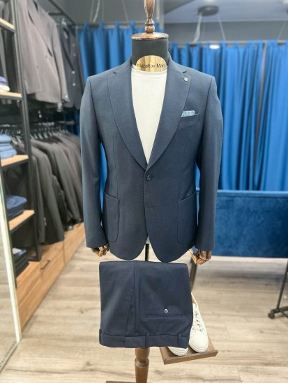 Костюм MAZALTOVMAN 2-ка премиум Темно-синий фактурный