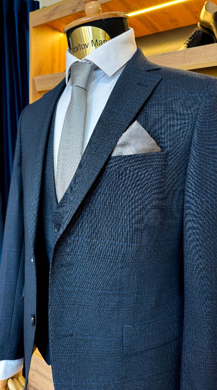 Костюм MAZALTOVMAN 3-ка Синий в клетку